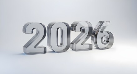 2026 New Year Silver Text
