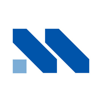 Abstract letter M logo built from pixel and block shapes. Modern geometric monogram design ideal for technology startups, software brands, digital platforms, data companies, and contemporary corporate