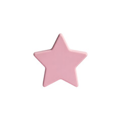 Obraz premium Pink 3D star icon isolated On Transparent Background