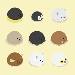 Meringue Animal Set Cute Cartoon Dessert Collection - Winter