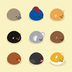 Meringue Animal Set Cute Cartoon Dessert Collection - Australia