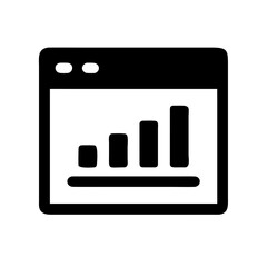 A graphical representation of data using a bar chart on a computer screen Vector