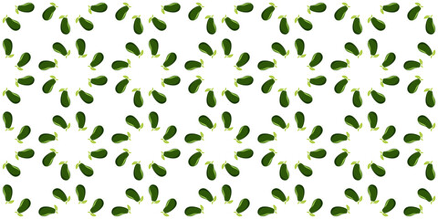 Seamless Avocado Repeat Pattern Subtropical Fruit with Green Leaves Cute Fabric and Wallpaper Design Vector 
