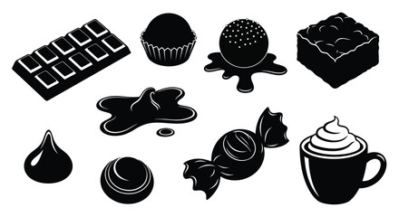 Assorted chocolate sweets and treats in a striking silhouette © IMkM00i76