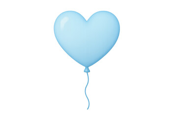 Blue heart balloon floating with transparent background