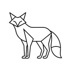 A stylized illustration of a fox standing on all fours with a bushy tail Vector