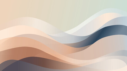 Soft Pastel Layered Waves Abstract Background