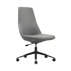 Fototapeta premium Modern grey swivel armchair isolated on white background