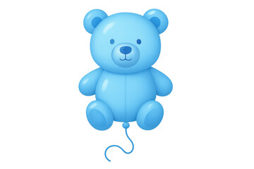 Obraz premium Blue teddy bear balloon celebrating baby boy baby shower