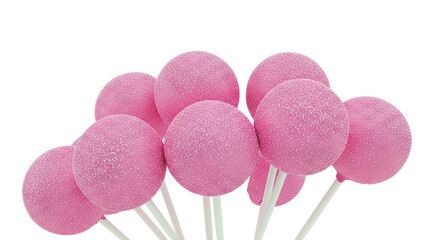 Fototapeta premium Pink Cake Pops with White Sprinkles