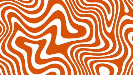 Abstract Orange Wavy Pattern with Organic Fluid Lines Background