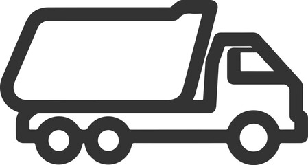 Simple icon of a dump truck or tipper lorry outline © sefatahmed