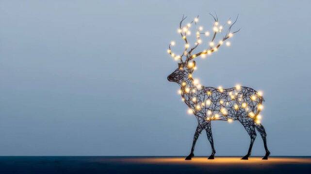 Luminous reindeer decoration illuminating christmas night with warm light