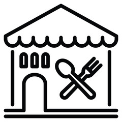Food House Icon Line Vector Illustration
