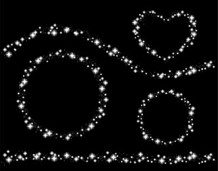 きらきらフレームときらきらライン素材