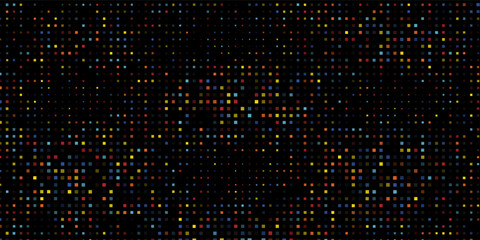 Randomus colourful model on black background. Simple randomus design. Digital theme with simple concept