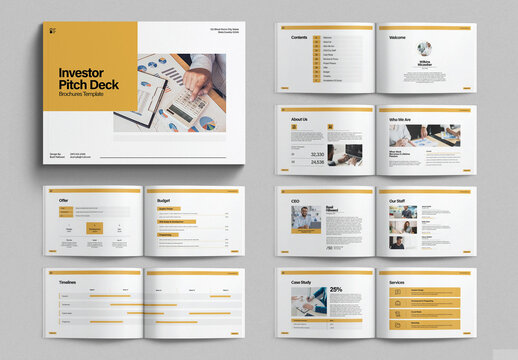 Investor Pitch Deck Template Design Layout Landscape
