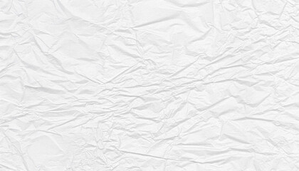 Crumpled white paper texture background, wrinkled surface, blank, clean, abstract, creative design element