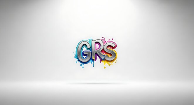 Colorful Graffiti Logo GRS on White Background.