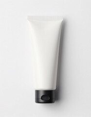 Cosmetic Tube Lying Horizontally on White Background