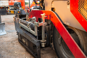 Construction equipment action job site heavy machinery industrial environment close-up view