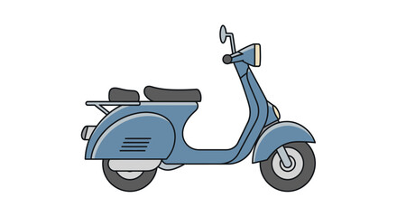 Vintage Italian Vespa style moped vector illustration of a classic retro motor scooter vehicle isolated on white background for transport delivery icon © Wida