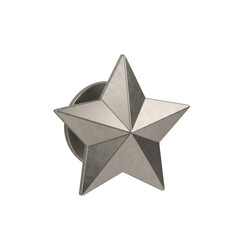 Obraz premium Silver five point star icon isolated On Transparent Background