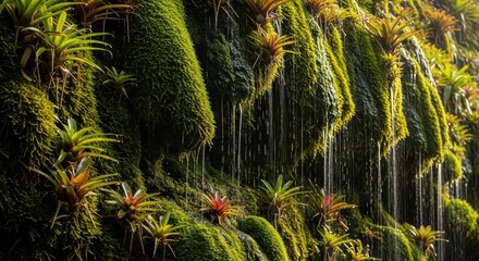 Lush Vertical Moss Garden With