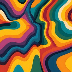 Wavy psychedelic pattern with bold swirling lines