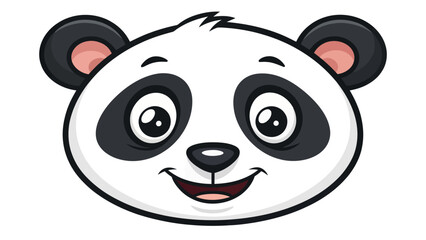 Cute panda face with big eyes and happy expression