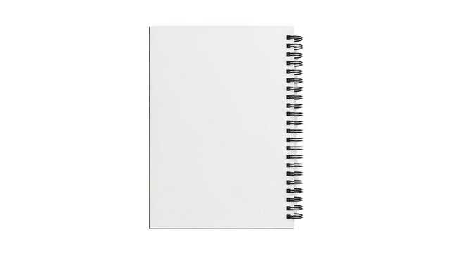 Blank spiral notebook isolated on transparent background