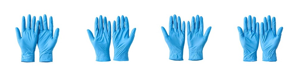 Obraz premium Set of medical gloves isolated on transparent background