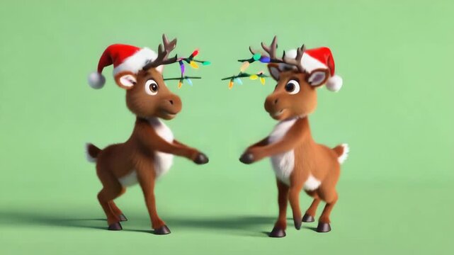 reindeer and santa claus