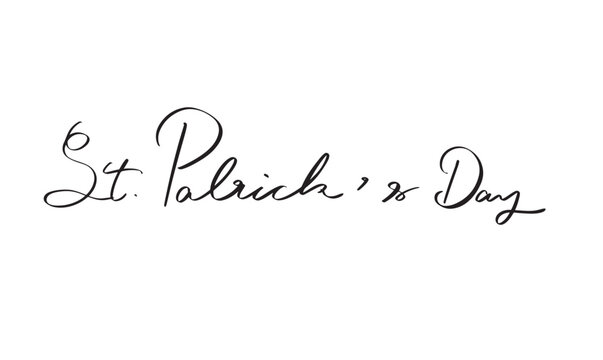 St. patrick's day text font calligraphy hand written lettering script black color object icon saint patrick ' s day irish ireland banner poster greeting card St' patrick ' s day shamrock leprechaun 