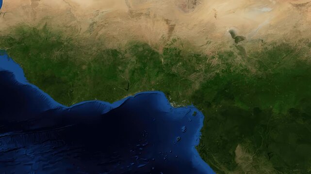 Satellite Zoom Animation From World Map To Ibadan Nigeria Location