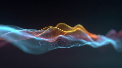 Fototapeta premium Abstract waves of light in vibrant colors showcasing movement and energy in a digital universe, creating a sense of depth and modernity