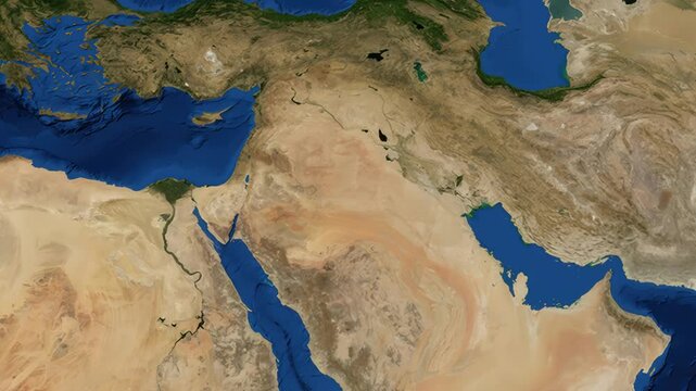 Satellite Map Zoom Animation From World View To Karbala Iraq