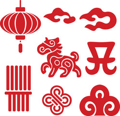 Chinese new year symbol set