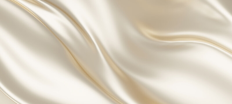 Luxury pearl color fabric background with copy space 3D render