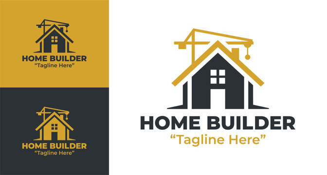 Home Builder Logo Modern Minimalist Housing Company Identity.