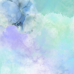 Obraz premium Dreamy Watercolor Abstract Background in Soft Blue and Green Tones