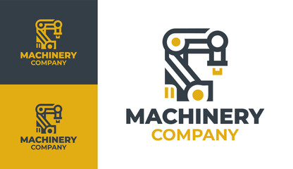 Machinery Company Logo Modern Minimalist Mechanical Industry Identity