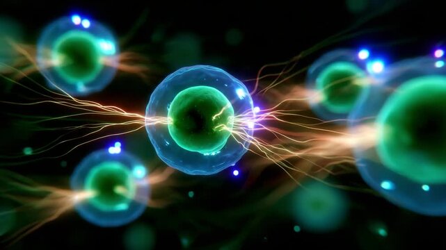 Exploring the Intricate Dance of Cells: A Fascinating Glimpse into Microscopic Life Pulsating with Energy and Connectivity in a Vibrant Universe of Biological Interactions.