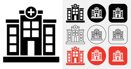 Obraz premium Collection of Simple Hospital Icon
