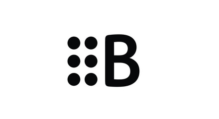 Abstract black letter b design with dotted elements a bold silhouette © IMkM00i76