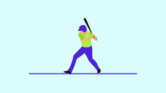Animated video of goal a pair of baseball sports. Sport concept. Full length animation illustration. High quality&nbsp;4k&nbsp;footage