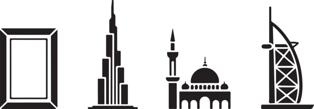 Dubai building icon set, Dubai building vector set sign symbol