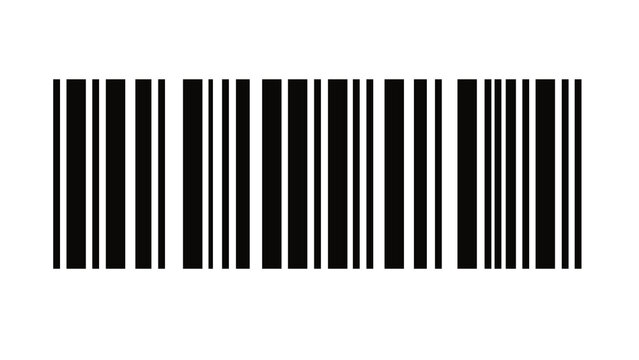 Clean black and white barcode illustration, essential for product identification, retail, and inventory management