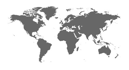 Obraz premium World Map Silhouette Dark Gray.