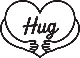 Obraz premium Heart icon with hand embrace. Vector illustration